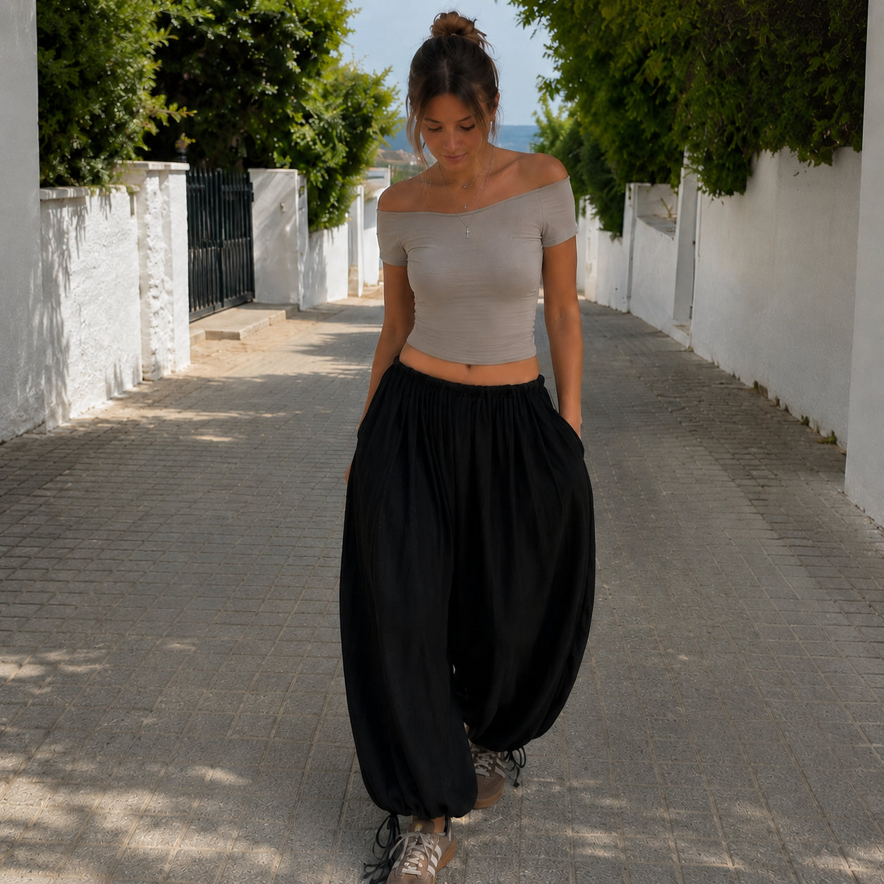 [2026.SOUL] Pantaloni Ampi Con Coulisse Regolabile