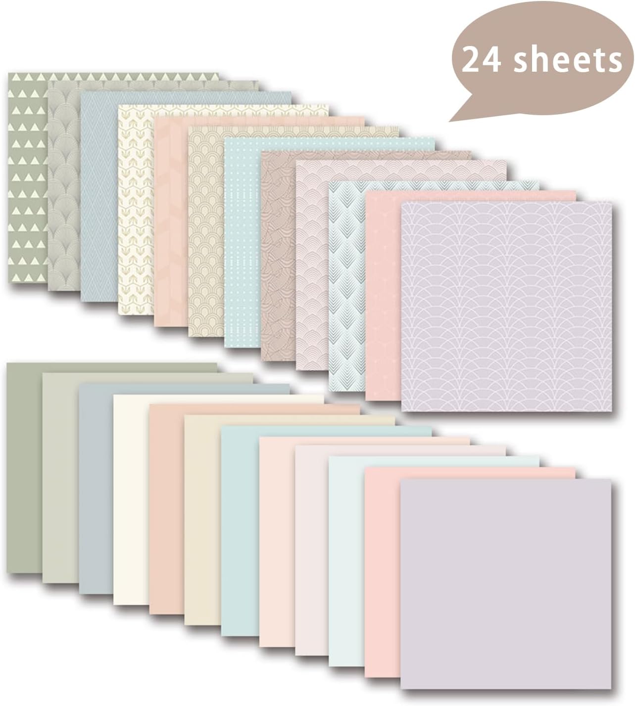 12x12 Boho Scrapbook Paper, 24 Sheets/24 Designs Double Sided Patterned Paper Colorful Decorative Craft Journal Scrapbooking Supplies for Photo Album Decor