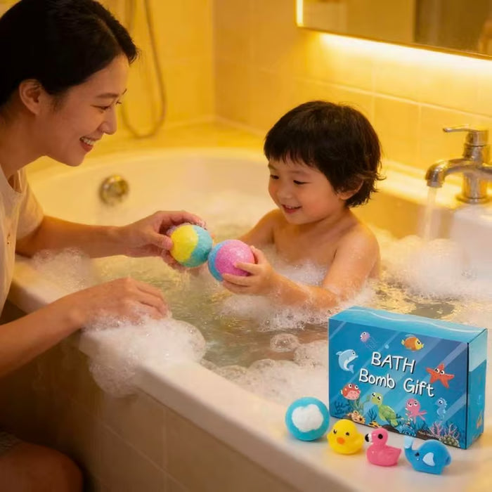 🛁🐣Bombe da Bagno per Bambini – Confezione da 12 con Giocattoli a Sorpresa all'Interno, Ideali per Cesti Pasquali