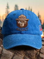 Retro Protect And Resist Print Baseball Cap