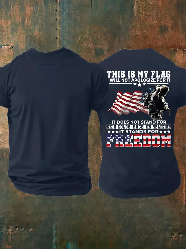 Uomo T-shirt con stampa THIS IS MY FLAG