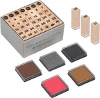 30PCS Wooden Rubber Stamps, Vintage Wood Letter, Mini Cute Emoji Stamps for Cards Making DIY Scrapbooking Photo Album Decoration