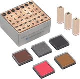 30PCS Wooden Rubber Stamps, Vintage Wood Letter, Mini Cute Emoji Stamps for Cards Making DIY Scrapbooking Photo Album Decoration