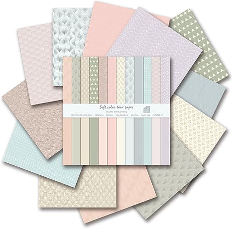 12x12 Boho Scrapbook Paper, 24 Sheets/24 Designs Double Sided Patterned Paper Colorful Decorative Craft Journal Scrapbooking Supplies for Photo Album Decor