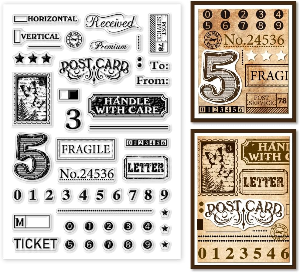 1 Sheet Clear Stamp, 26 Uppercase and Lowercase English Letters Transparent Rubber Stamps Reusable Silicone Clear Stamp Seals for Card Making DIY Craft