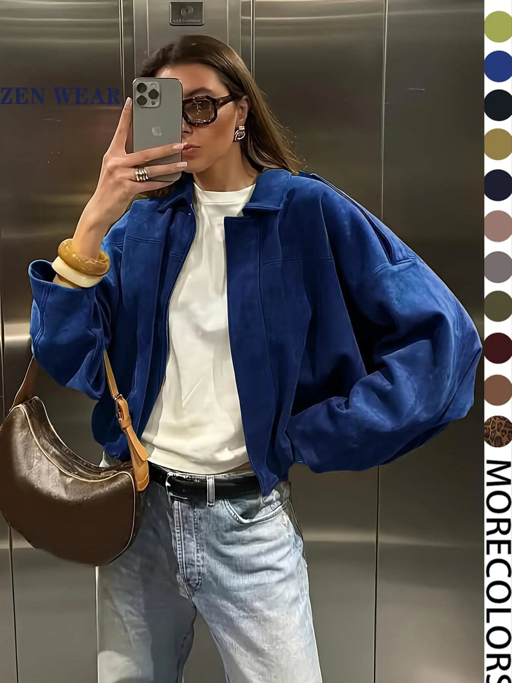 Giacca Aviator Donna, Nuovi Cappotti E Giacche, Giacca Casual Con Cerniera Da Donna Per L'Inverno, Giacca Da Pilota Oversize Taglio Corto, Giacca Corta Streetwear Donna 2025, Capispalla