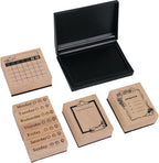 30PCS Wooden Rubber Stamps, Vintage Wood Letter, Mini Cute Emoji Stamps for Cards Making DIY Scrapbooking Photo Album Decoration