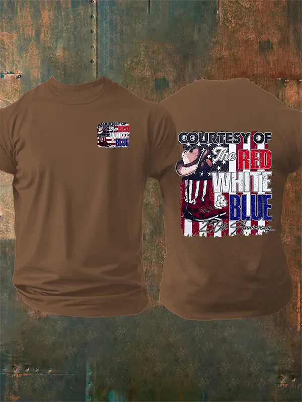 T-Shirt Da Uomo "Courtesy Of Red White And Blue, 250° Anniversario Della Libertà"