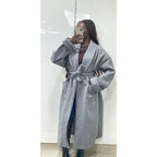 Trench-coat en laine avec ceinture