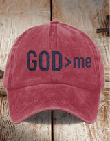 God > me Embroidery Flat Bill Cap