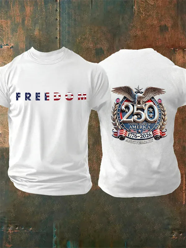 T-shirt da uomo con stampa FREEDOM