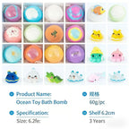 🛁🐣Bombe da Bagno per Bambini – Confezione da 12 con Giocattoli a Sorpresa all'Interno, Ideali per Cesti Pasquali