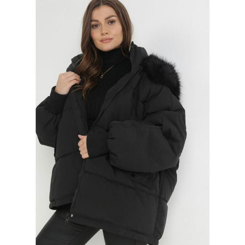 Cappotto da donna oversize in cotone felpato termico con cappuccio e cerniera, abbigliamento femminile autunnale e invernale, giacca capospalla elegante a maniche lunghe con tasche a patta e cerniera