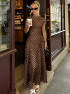 Maxi Abito A-Line Senza Maniche Slim-Fit