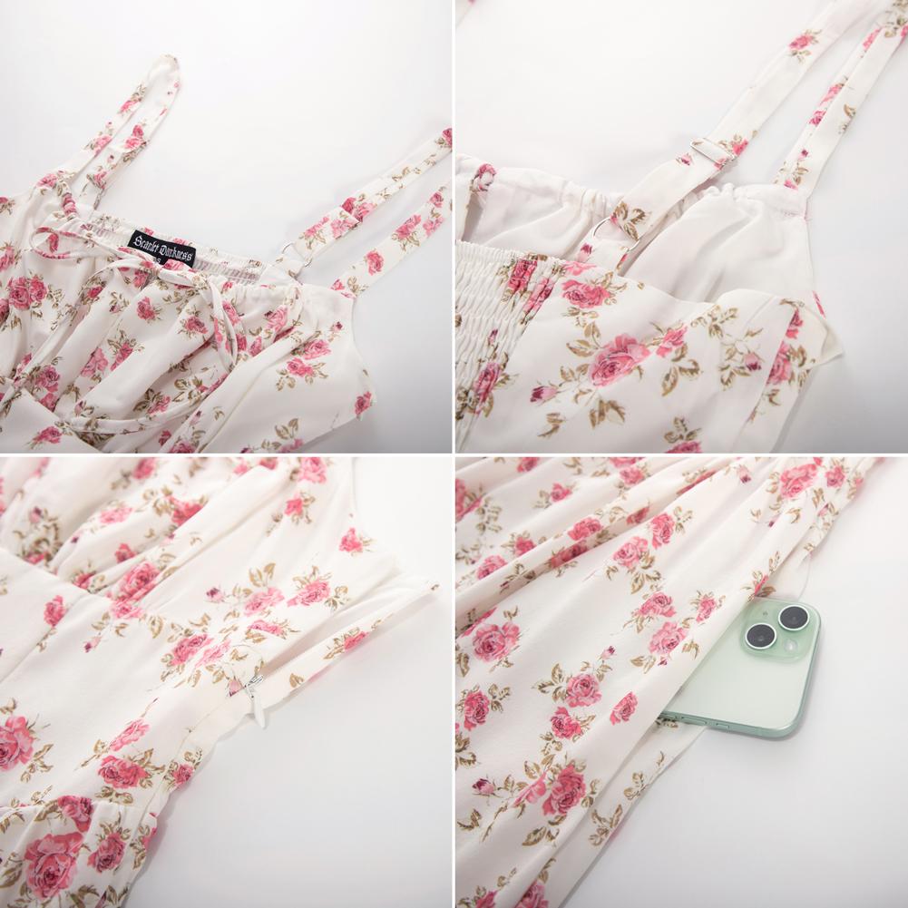 Robe longue d'été de style corset milkmaid sans manches à bretelles pour femme