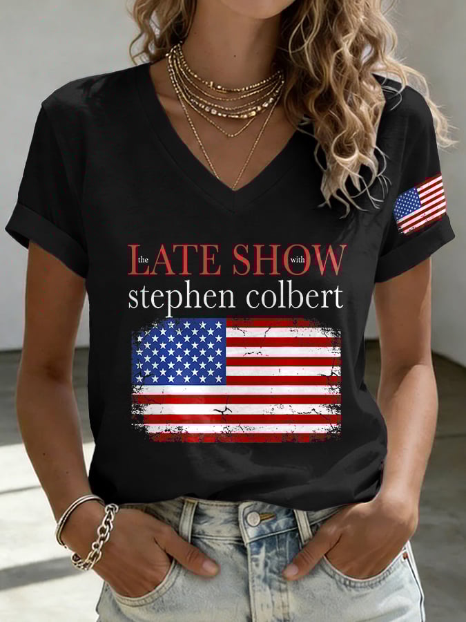 🔥Buy 3 Get 15% Off🔥V-Neck Retro Last Show Print T-Shirt