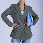 DOUBLE BREASTED BLAZER WITH BOW