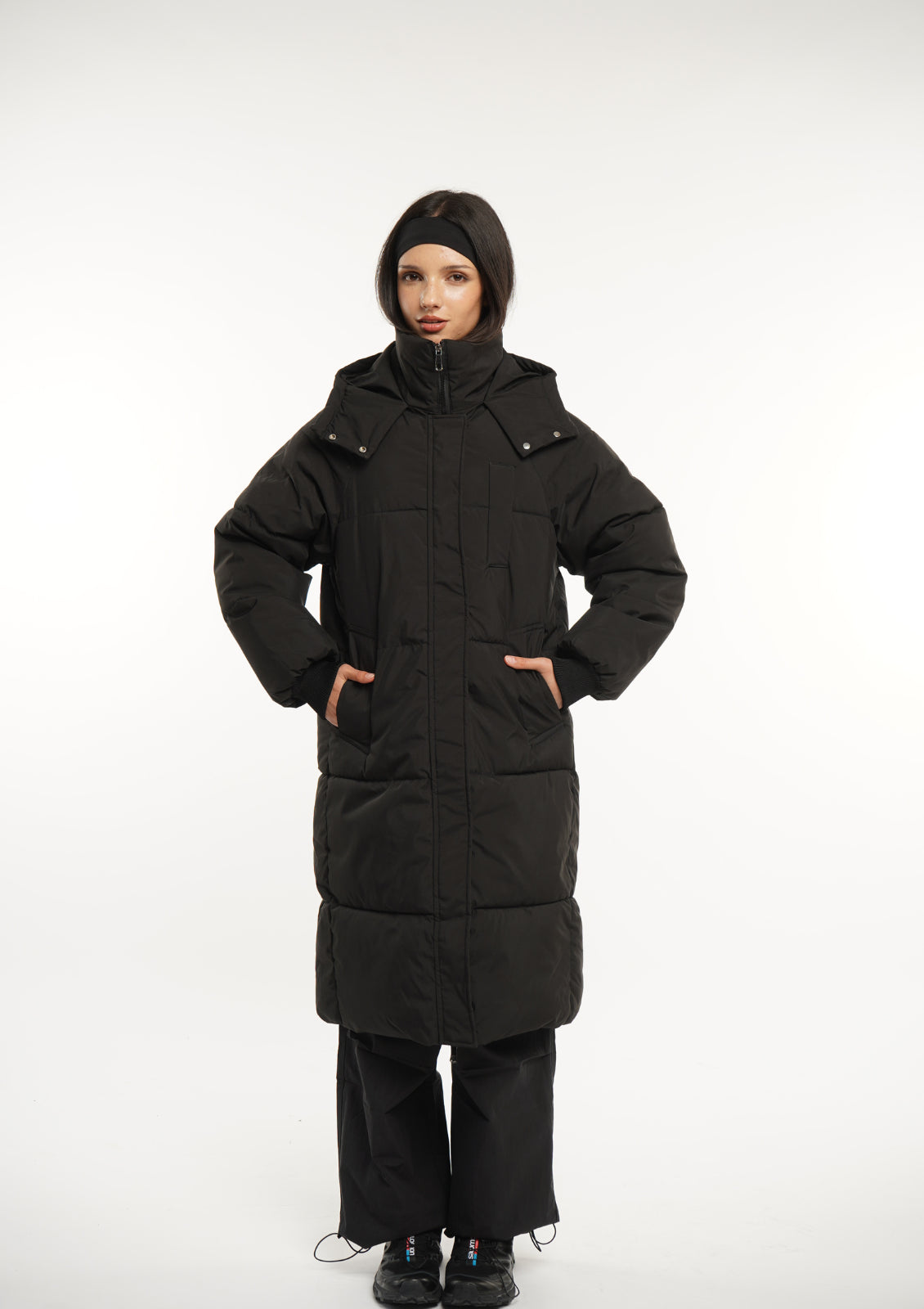 Veste longue à capuche