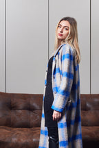Wool checked coat