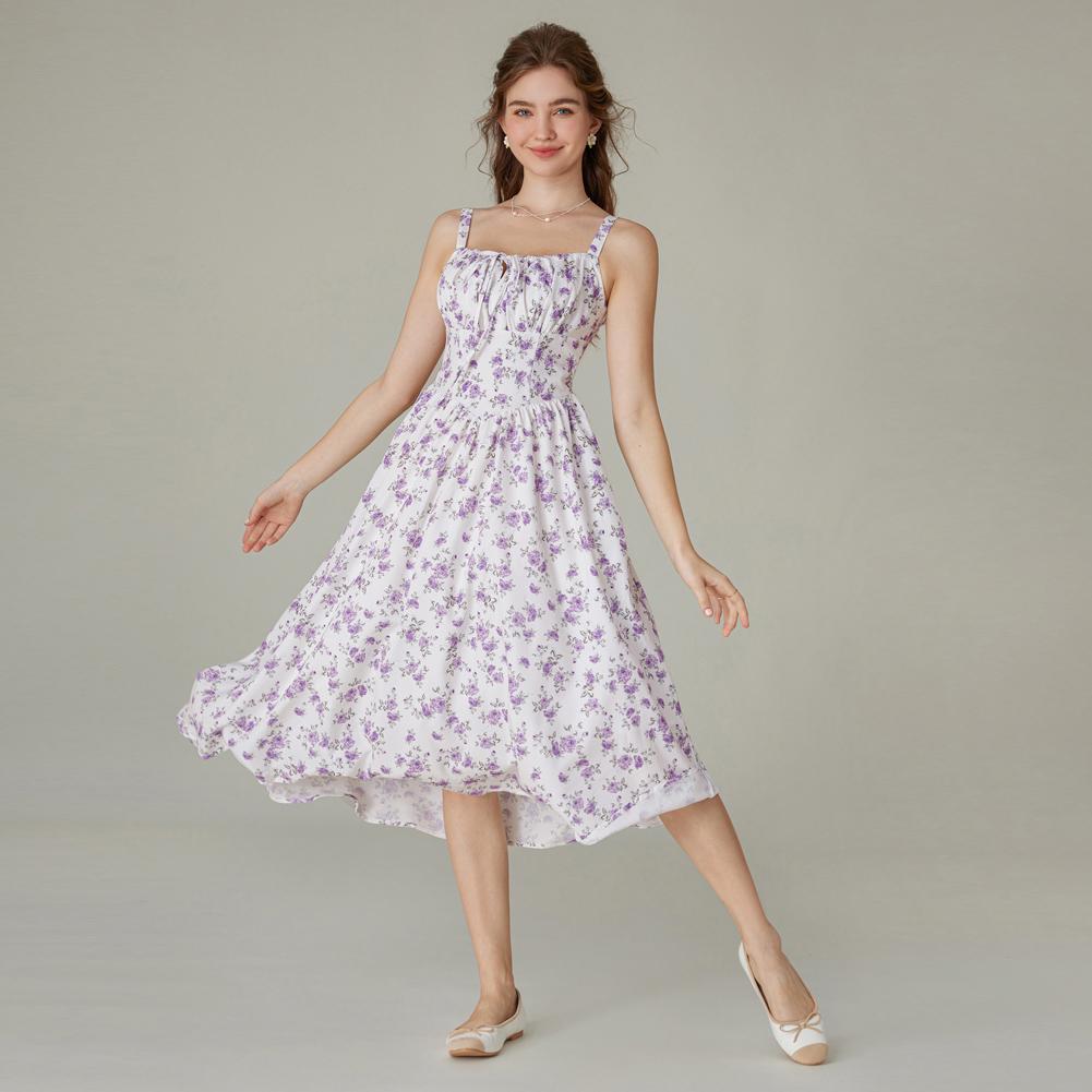 Robe longue d'été de style corset milkmaid sans manches à bretelles pour femme