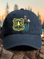 Retro Save The Forest Service Print Baseball Cap