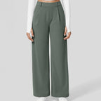 Pantaloni da Lavoro a Vita Alta con Tasche e Gamba Dritta, Abiti Business Casual da Donna, Abbigliamento Sportivo e da Esterno da Donna