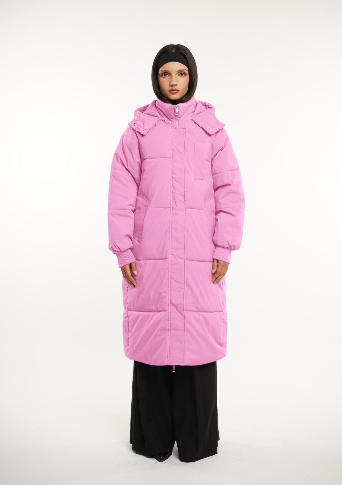 Veste longue à capuche