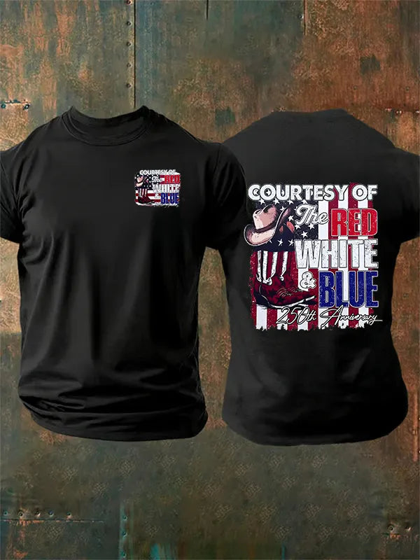 T-Shirt Da Uomo "Courtesy Of Red White And Blue, 250° Anniversario Della Libertà"