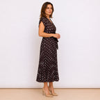 [2026.COUTURE] Cannes, Vestito Incrociato Plissettato A Pois