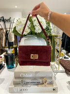 Mini sac en cuir véritable avec boucles en bois et accessoires dorés (10 coloris)