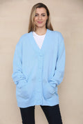 Women’s Long Sleeve Matching Button Open Front Aran Knit V-Neck Cardigan