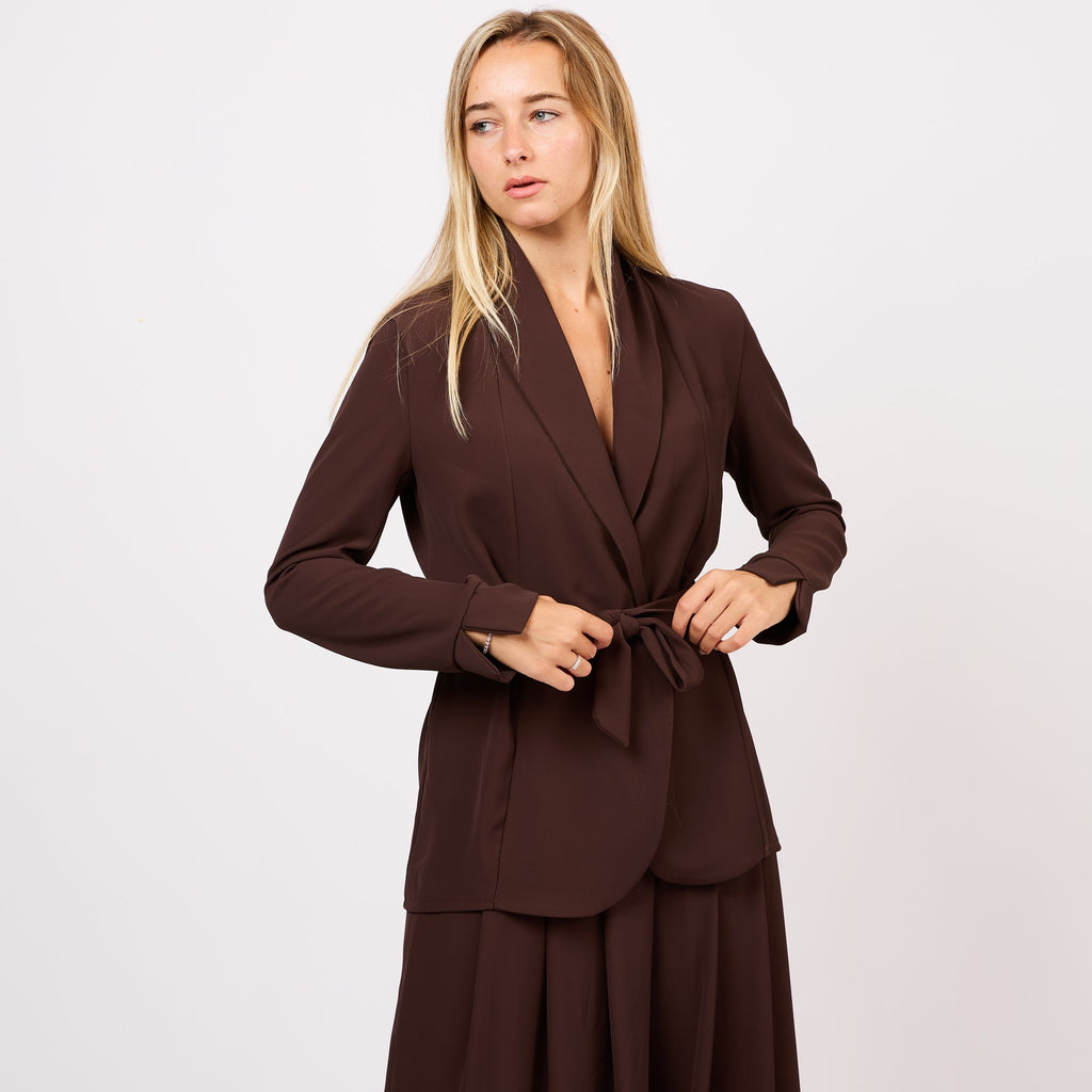 [2026.COUTURE]Completo in tessuto fluido con blazer e pantaloni a palazzo