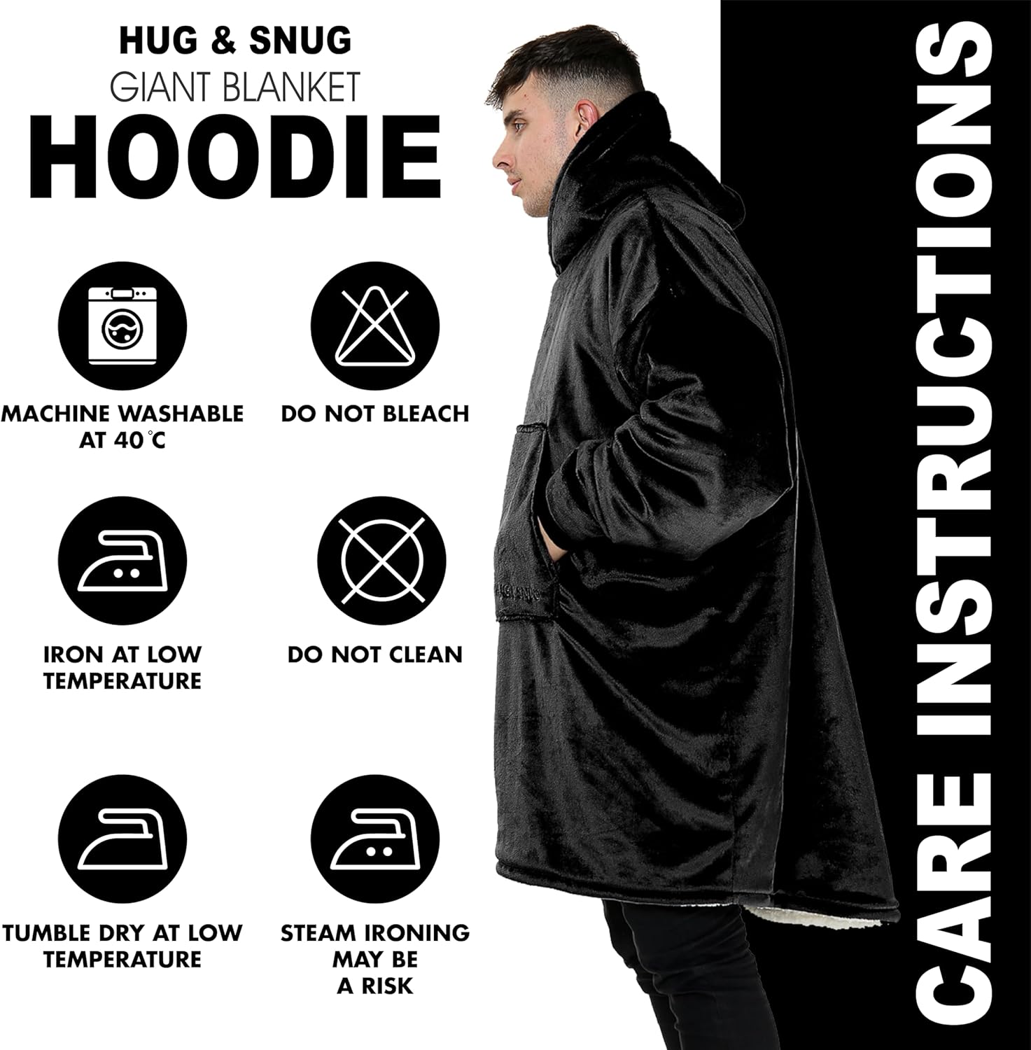 Couverture Sweat à Capuche Géante Homme Femme, Polaire Sherpa Ultra Douce Chaude Confortable Portable, Plaid Couverture à Manches pour Adultes Ados avec Grande Poche