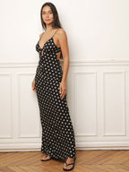 Polka dot halter dress