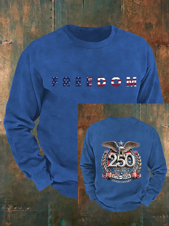 Felpa girocollo da uomo con stampa American 250th