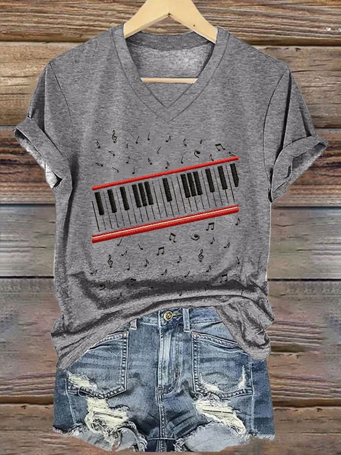 T-Shirt stampata a maniche corte casual da donna