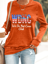 Women's  Retro Funny Proud Member Of  Club We Do Not Care Menopause Perimenopause Print  Knitted Tops