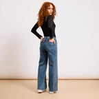 [2026.NOHO] Jeans Elasticizzato A Palazzo Con Strass