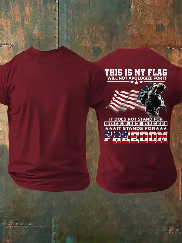 Uomo T-shirt con stampa THIS IS MY FLAG