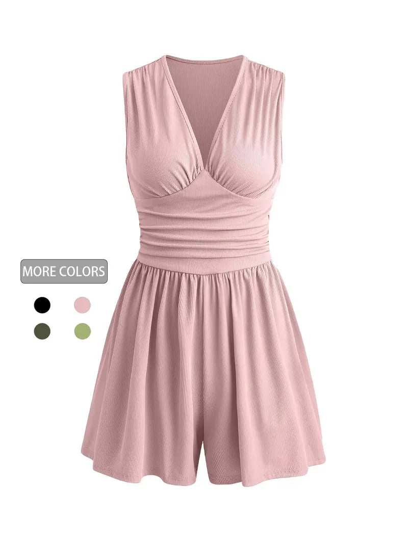 Combinaison bustier à col en V pour femme, printemps/été