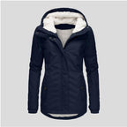 Parka d'hiver en coton épais avec doublure en polaire, manteau chaud à capuche mi-long, coupe ajustée, manches longues, en fausse fourrure noire, pour un style élégant et décontracté - Vestes