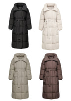 Veste longue boutonnée ceinturée, déperlante