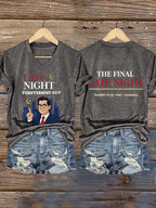 🔥Buy 3 Get 15% Off🔥V-Neck Retro Last Night Foreverhost Guy The Final Late Night Tragedy Plus Time = Farewell Print T-Shirt