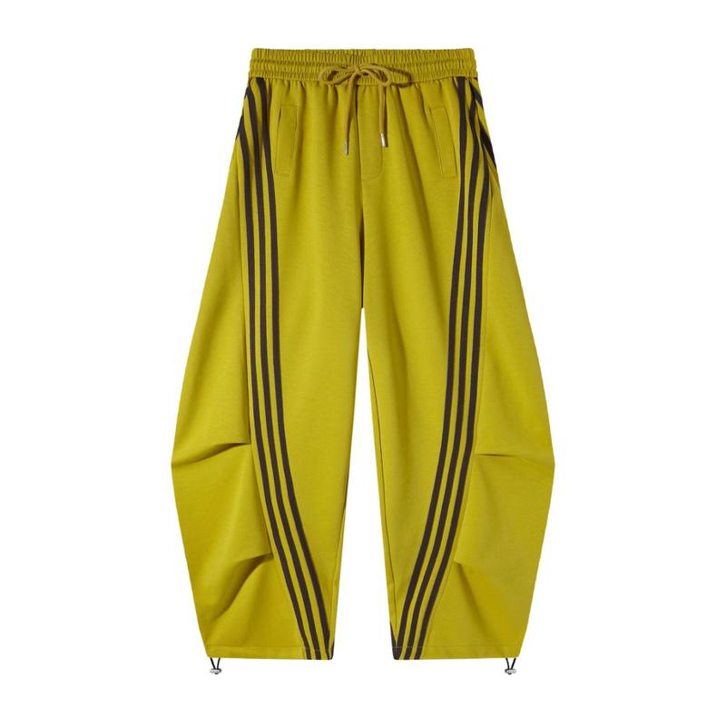 Pantalon de survêtement large et ample rayé pour femme, coupe décontractée, avec taille élastique et poches latérales pour vêtements de sport