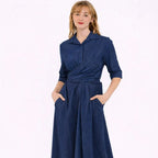 2026 Bea, Long Dress With Waist Tie