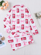 Ensemble pyjama Dr Pepper pour femme, vêtement de nuit à manches longues imprimé soda, cadeau homewear doux et confortable pour l'automne et l'hiver
