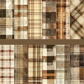 Vintage Plaid Scrapbook Paper Pad, 6" x 6", 24 Sheets/ 12Designs Single-Sided DIY Decorative Paper Sheets, Geometric Patterned Paper For Craft Lovers
