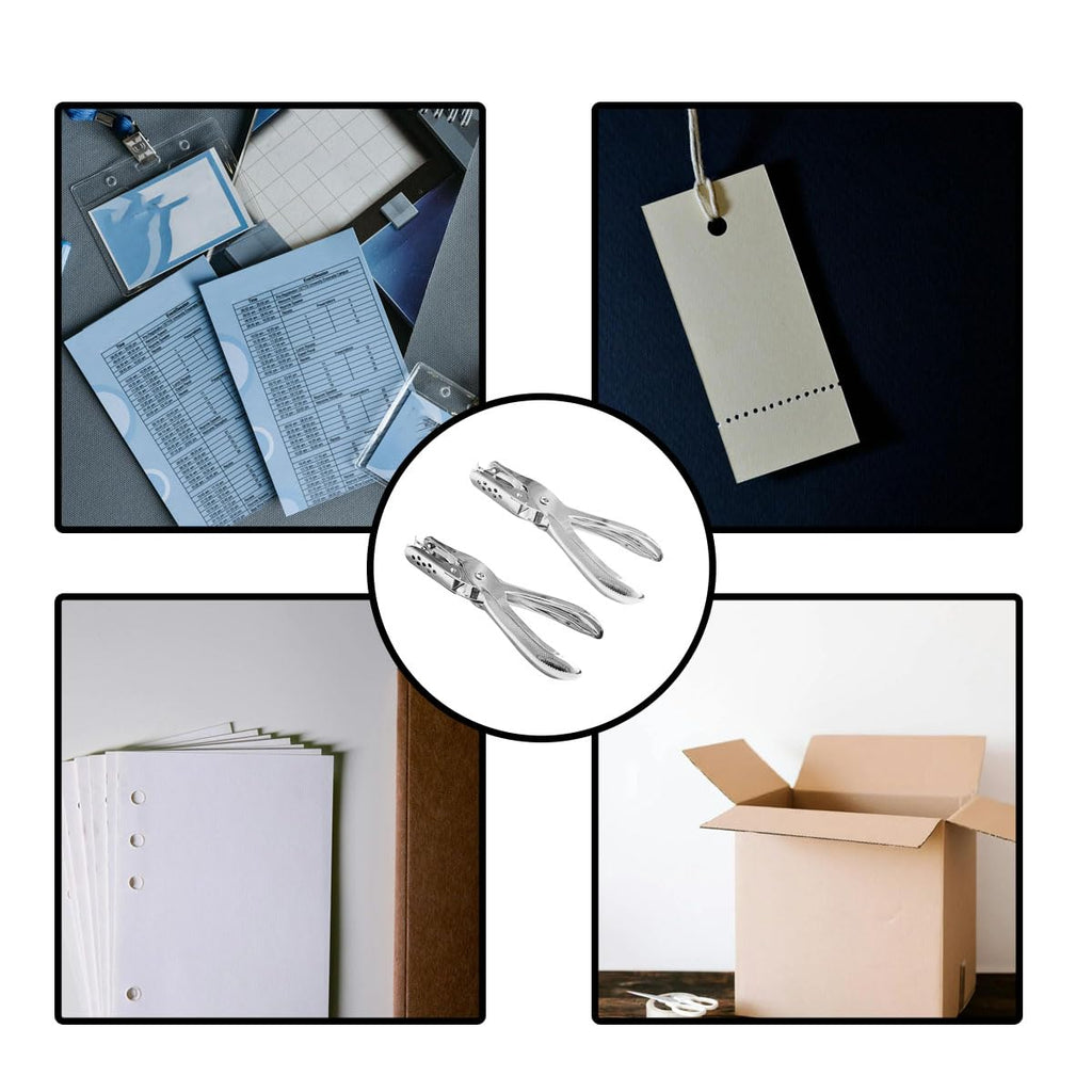 2 Pcs Hole Puncher Single, Handheld Hole Paper Punch, 1/4 and 1/8 Inch Circular Holes for Crafts DIY Craft Labels and Greeting Cards Home Office Learning