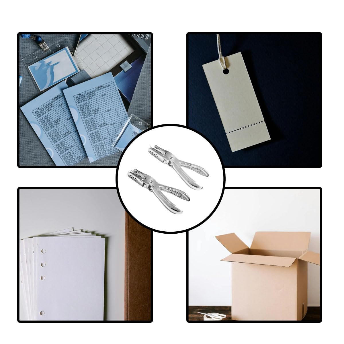 2 Pcs Hole Puncher Single, Handheld Hole Paper Punch, 1/4 and 1/8 Inch Circular Holes for Crafts DIY Craft Labels and Greeting Cards Home Office Learning