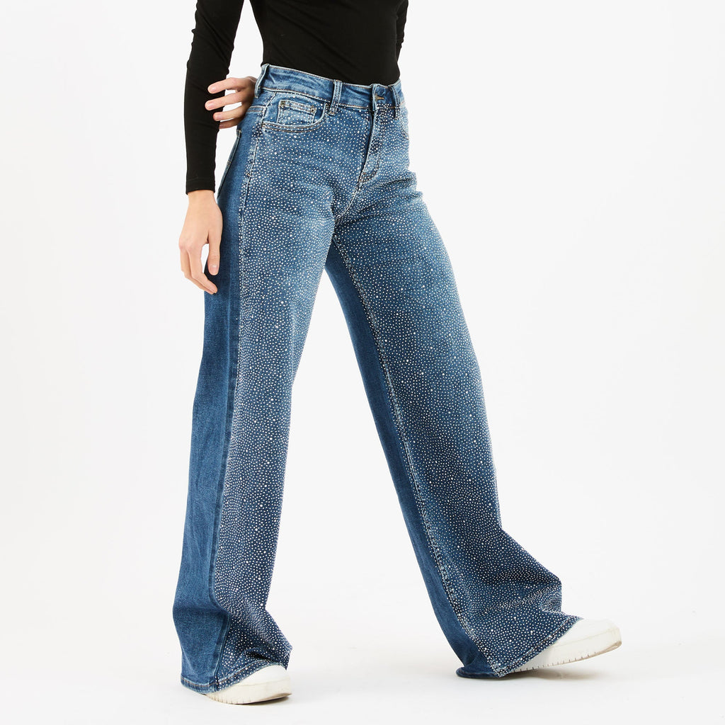 [2026.NOHO] Jeans Palazzo Con Brillantini